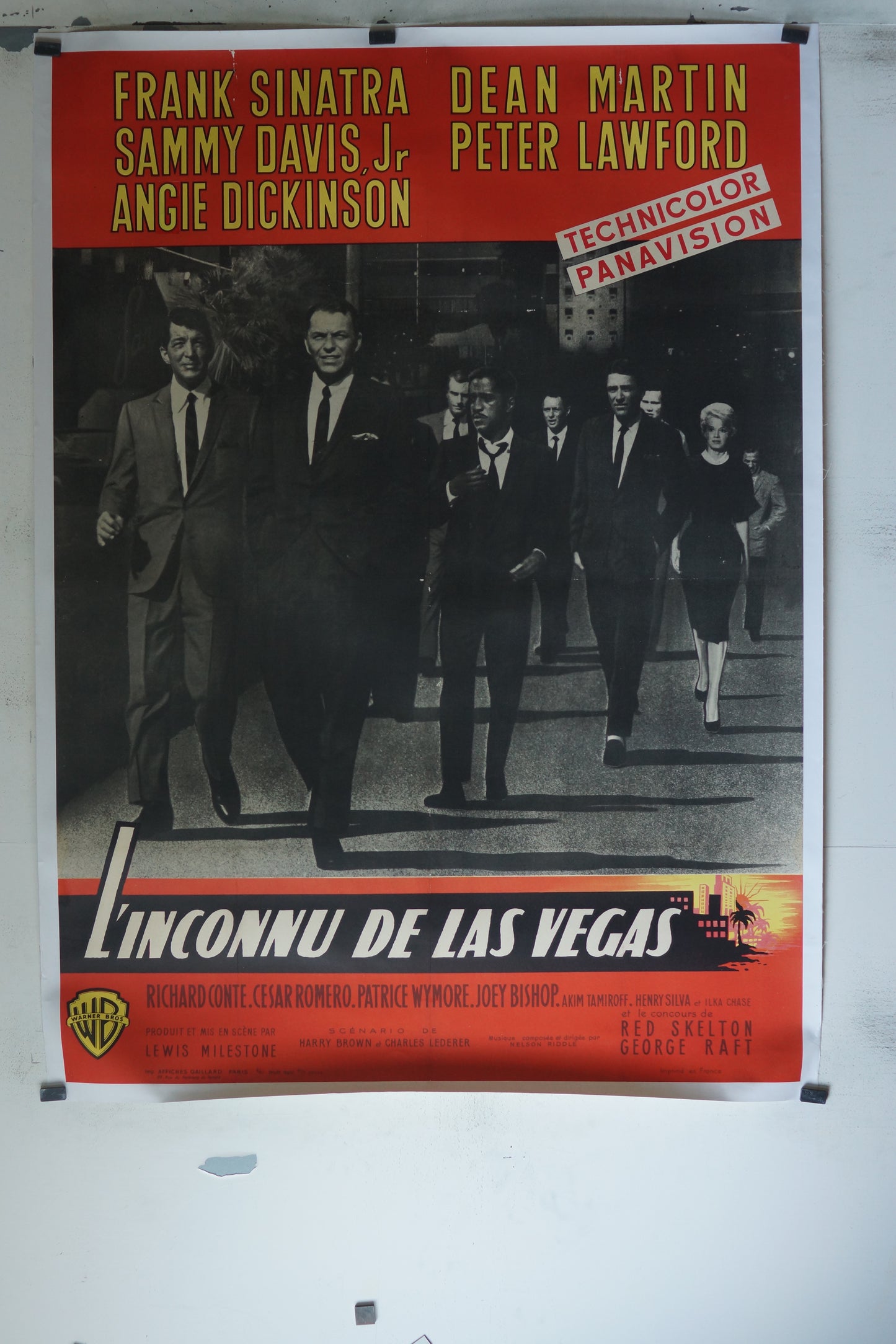 L’INCONNU DE LAS VEGAS, FRANK SINATRA, 120X160, AFFICHE ENTOILÉE.