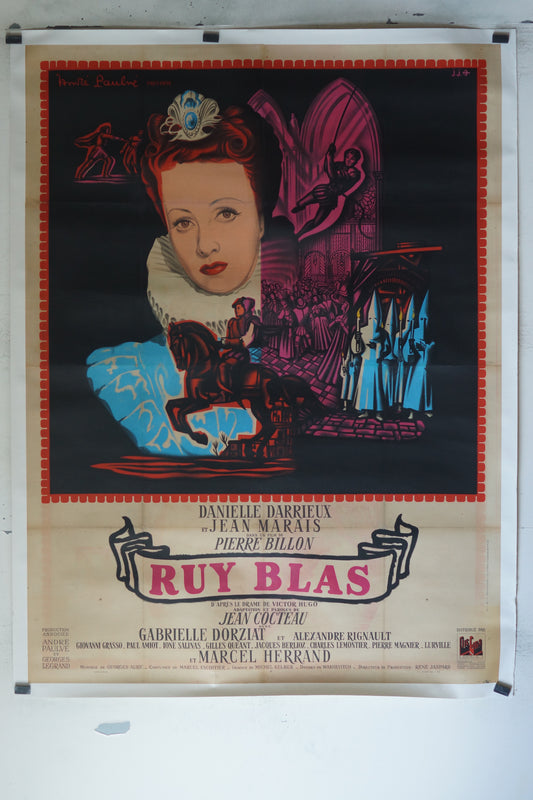 RUY BLAS, DANIELLE DARRIEUX, 120X160, AFFICHE ENTOILÉE.