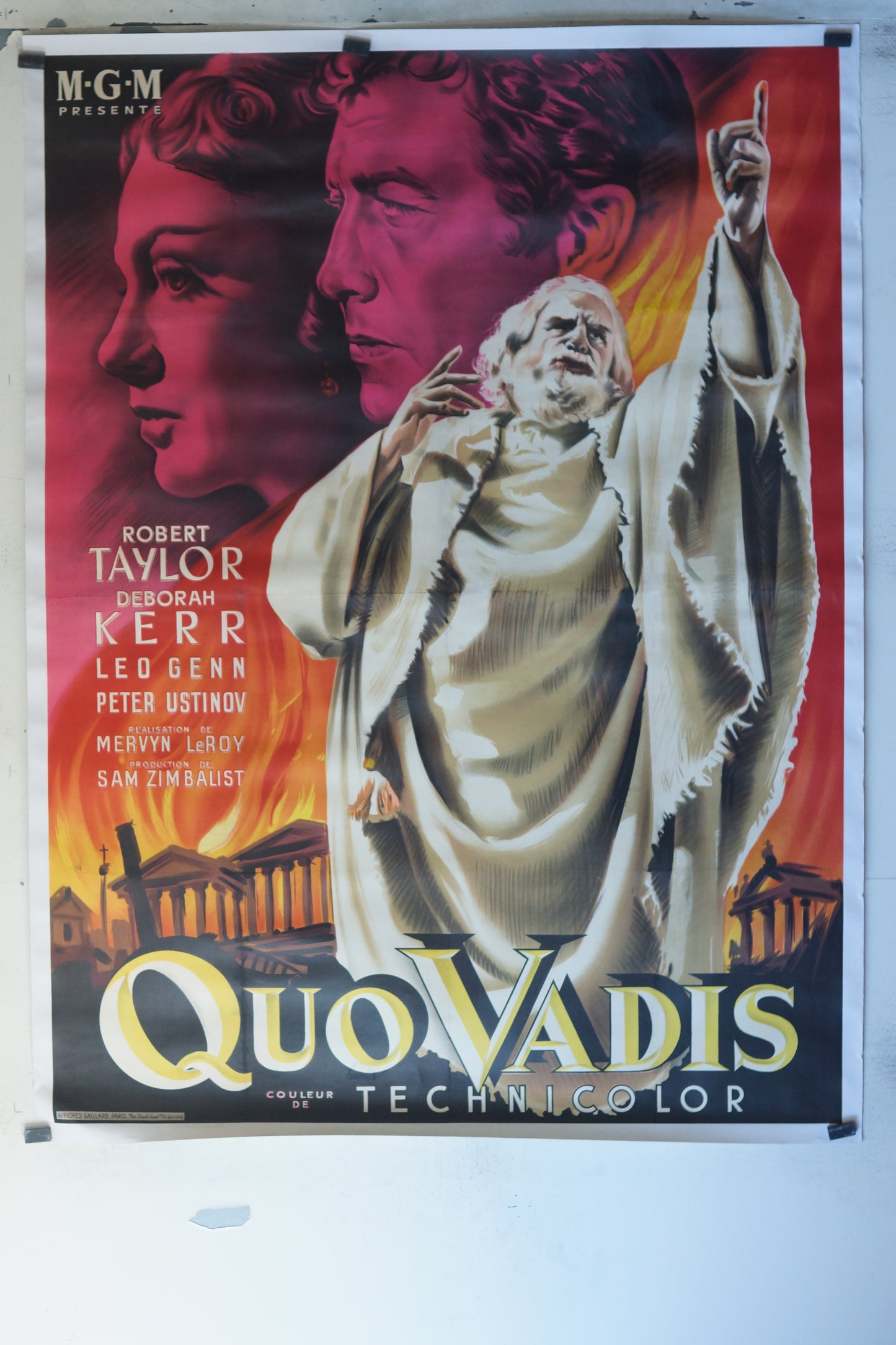 QUO VADIS, ROBERT TAYLOR, 120X160, AFFICHE ENTOILÉE