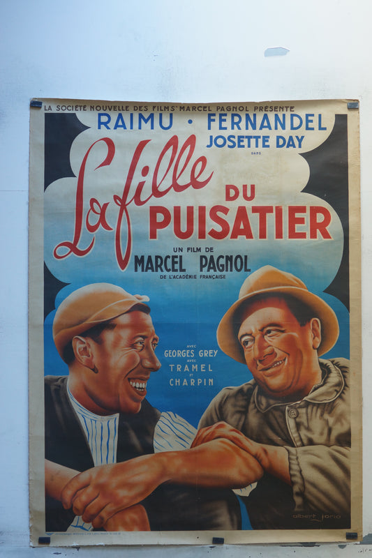 LA FILLE DU PUISATIER, RAIMU, 120X160, 120X160 CM, AFFICHE ENTOILÉE.