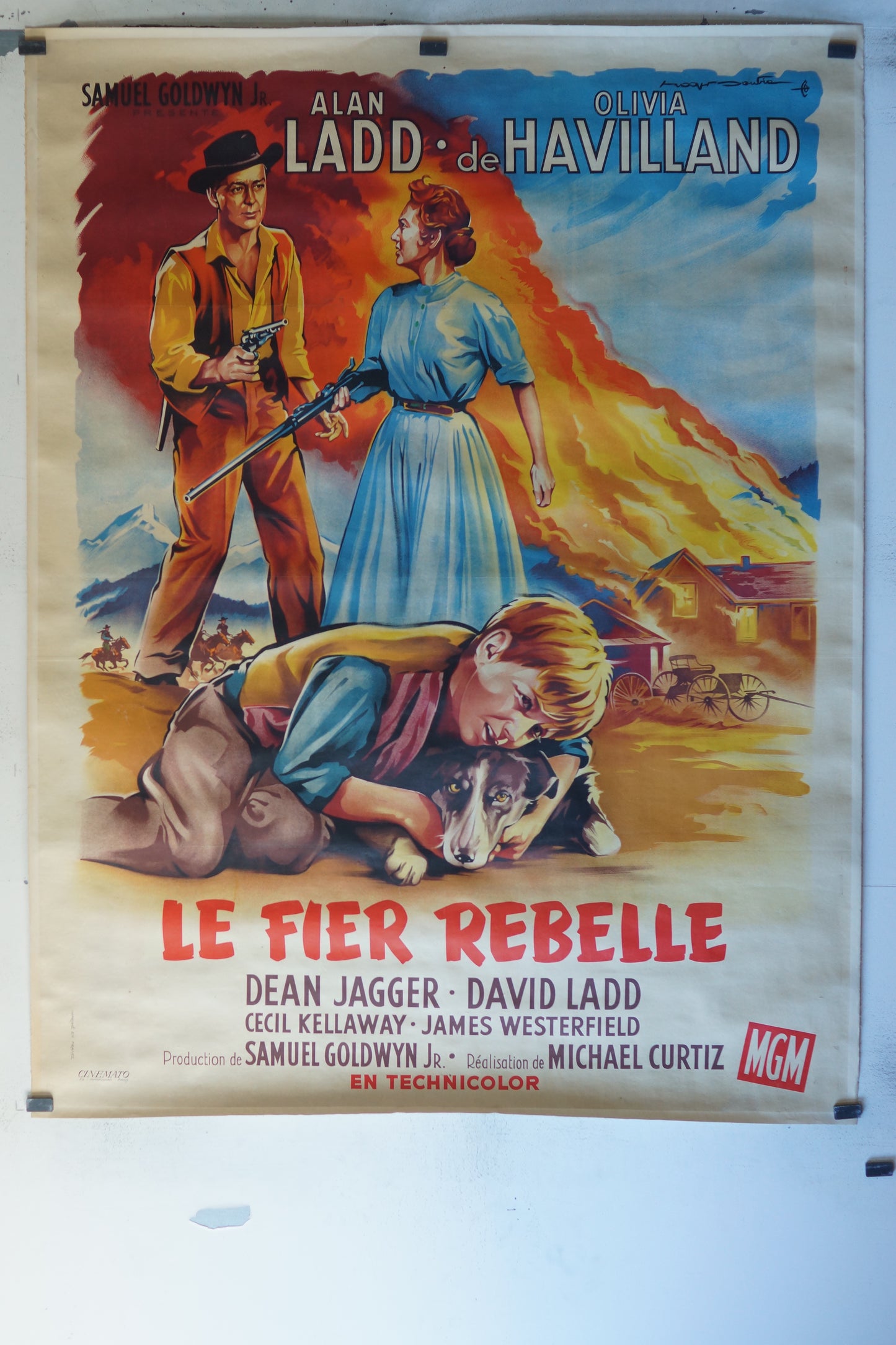LE FIER REBELLE, ALAN LAAD, 120X160, 120X160 CM, AFFICHE ENTOILÉE.  ALAN LAAD