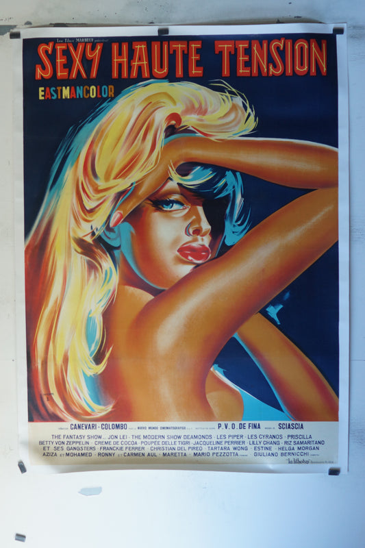 SEXY HAUTE TENSION, JON LEI, 120X160 CM, AFFICHE ENTOILÉE