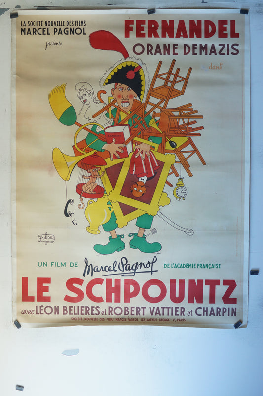 LE SCHPOUNTZ, FERNADEL, 120X160, 120X160 CM, AFFICHE ENTOILÉE.