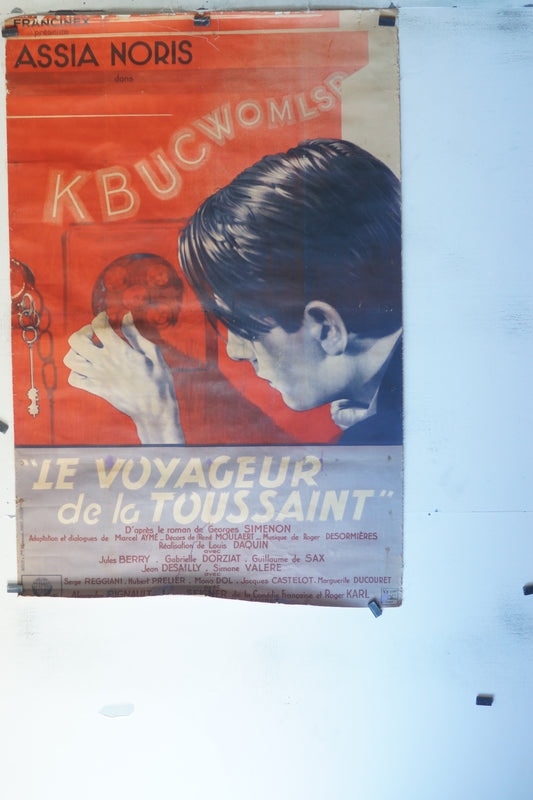 LE VOYAGEUR DE LA TOUSSAINT, ASSIA NORIS AFFICHE ENTOILÉE.