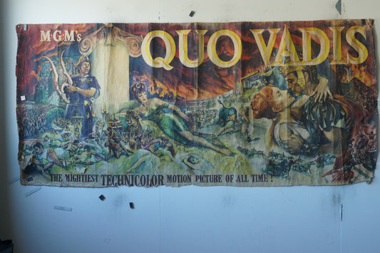 QUO VADIS, AFFICHE ENTOILÉE.