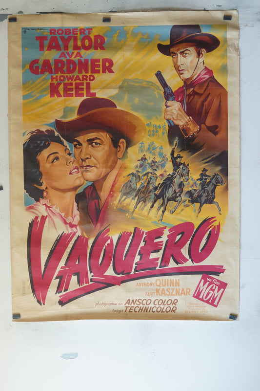 VAQUERO, ROBERT TAYLOR, 120X160, AFFICHE ENTOILÉE