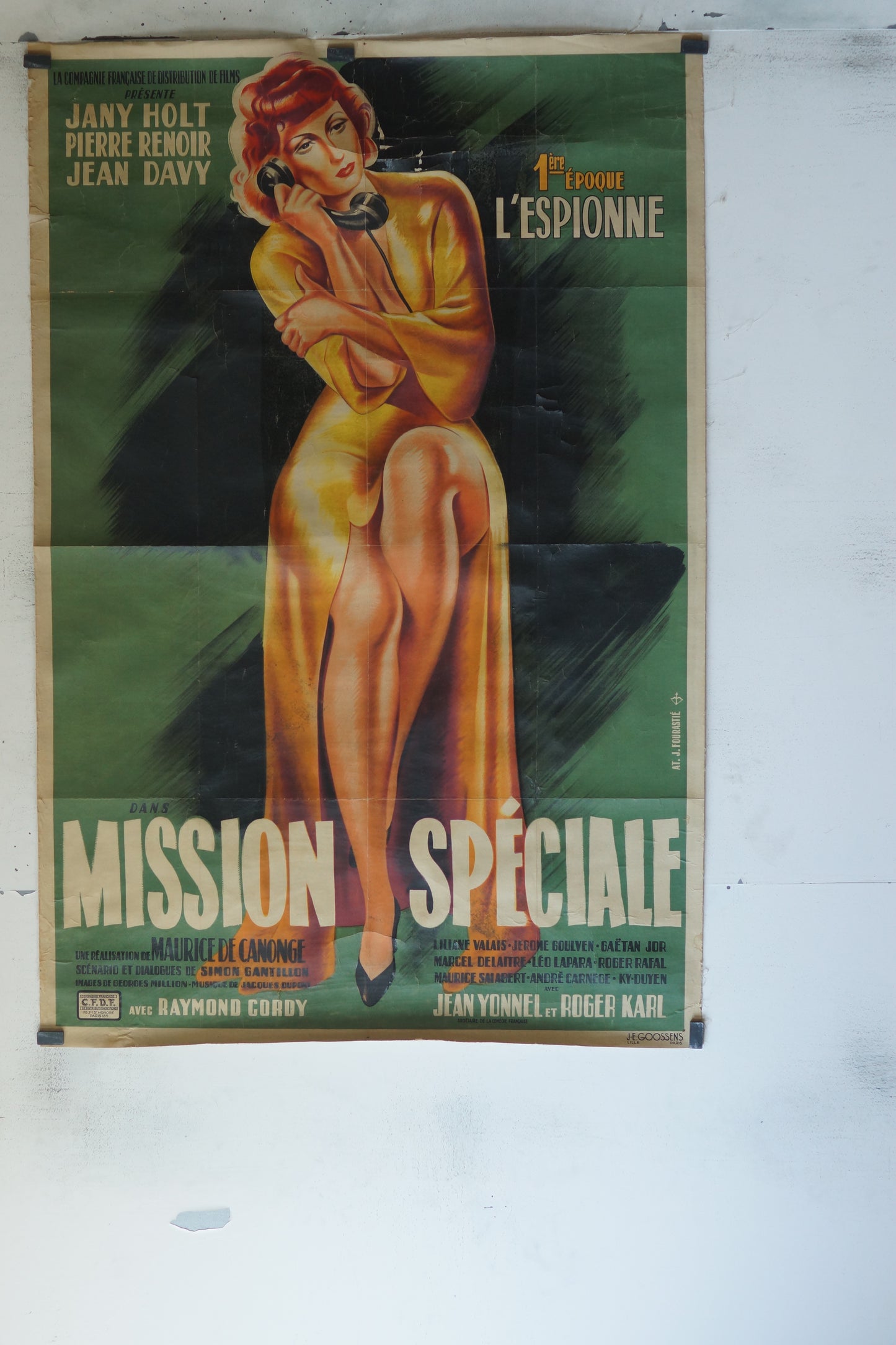 MISSION SPÉCIALE, JANY HOLT, 120X160, AFFICHE ENTOILÉE