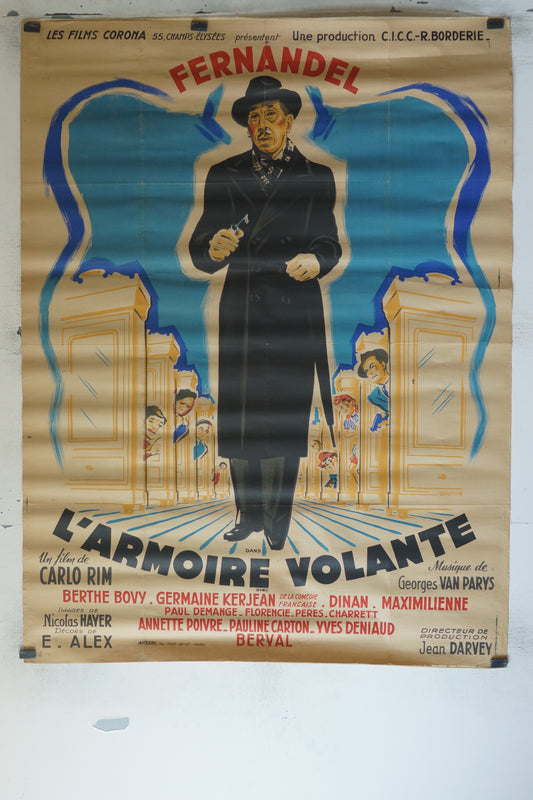 L'ARMOIRE VOLANTE, FERNANDEL, 120X160, AFFICHE ENTOILÉE