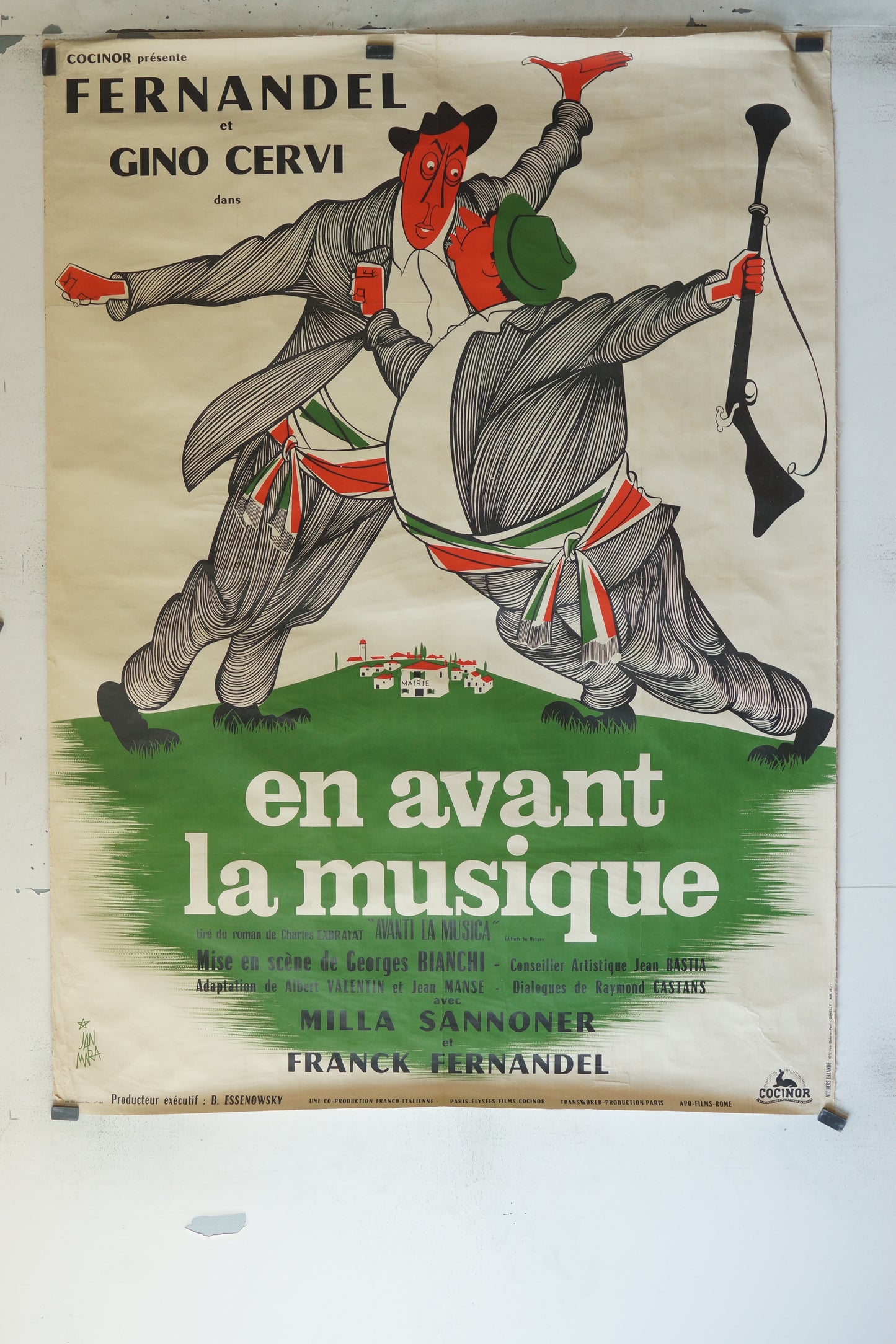 EN AVANT LA MUSIQUE, FERNANDEL, 120X160, AFFICHE ENTOILÉE