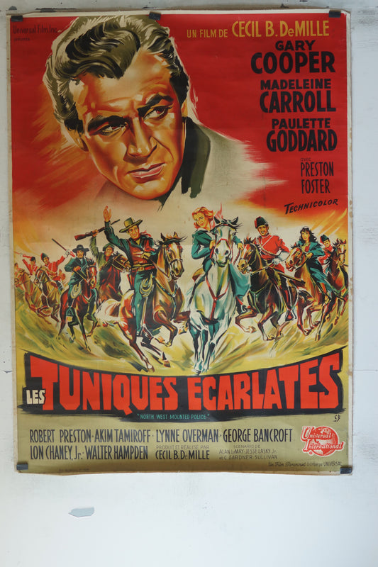 LES TUNIQUES ÉCARLATES, GARY COOPER, 120X160, AFFICHE ENTOILÉE