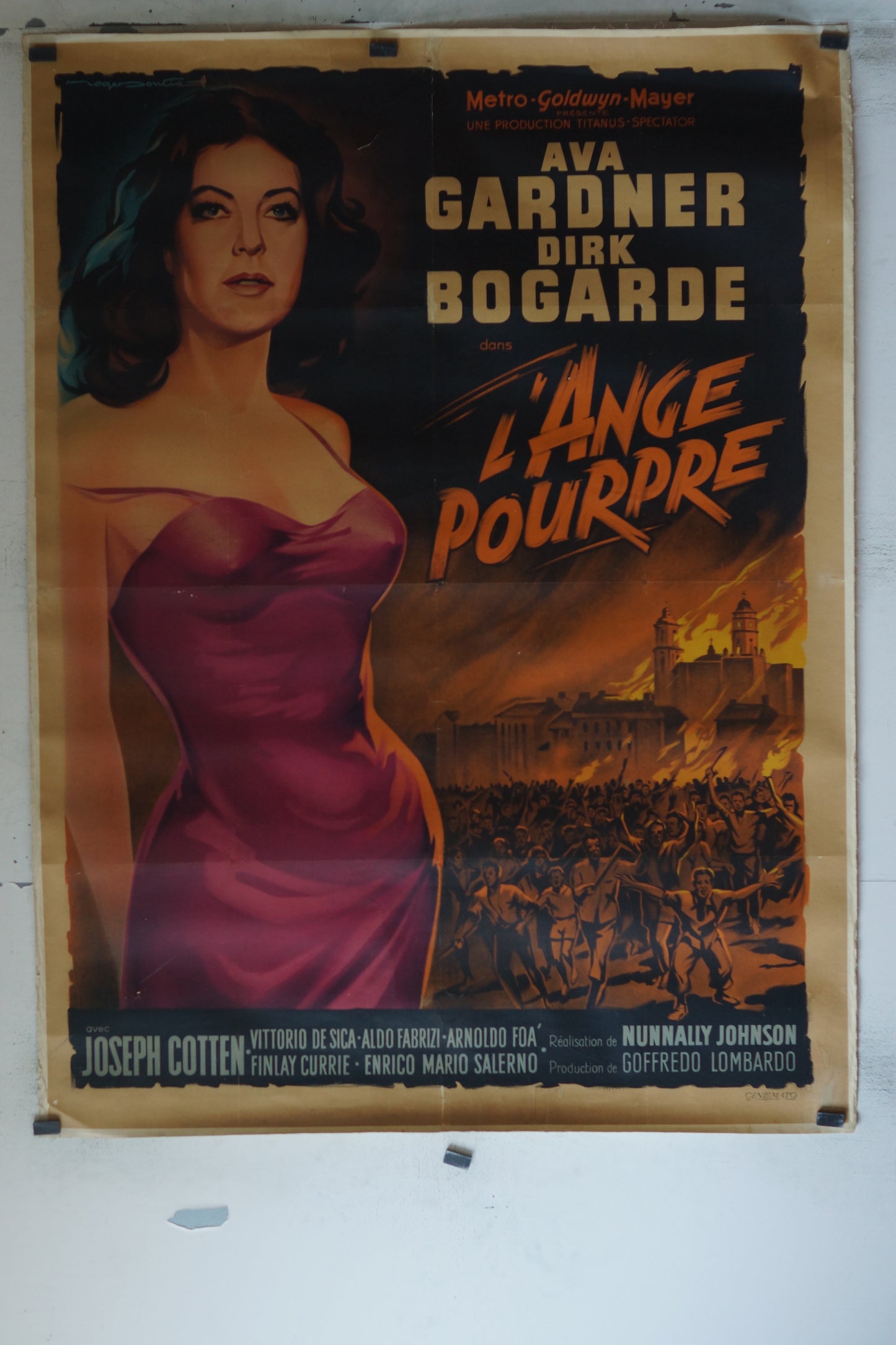 L'ANGE POURPRE, AVA GARDNER, 120X160, AFFICHE ENTOILÉE