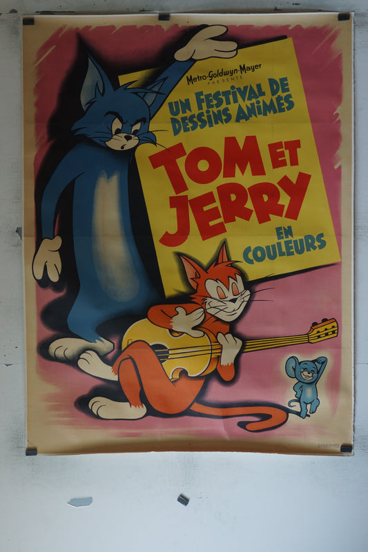 TOM ET JERRY, 120X160, AFFICHE ENTOILÉE