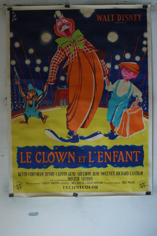 LE CLOWN ET L'ENFANT, KEVIN CORCORAN, 120X160, AFFICHE ENTOILÉE