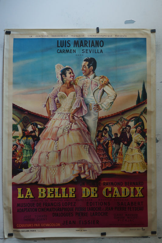 LA BELLE DE CADIX, LUIS MARIANO, 120X160, AFFICHE ENTOILÉE