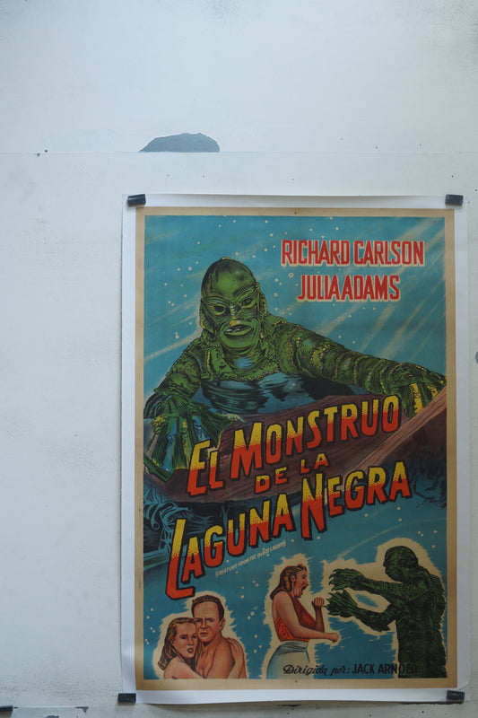 EL MONSTRUO DE LA LAGUNA NEGRA, RICHARD CARLSON, 120X160, AFFICHE ENTOILÉE
