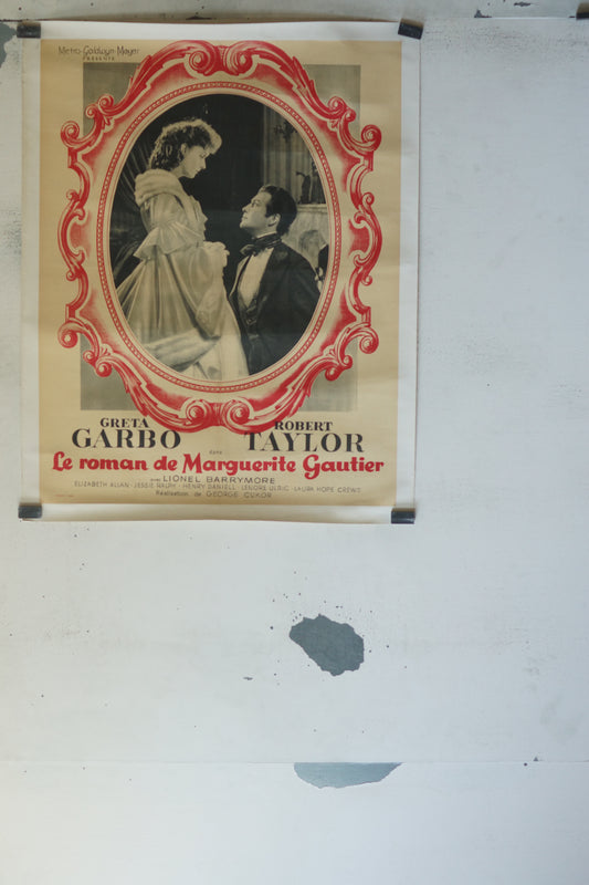 LE ROMAN DE MARGUERITE GAUTIER, GRETA GARBO, AFFICHE ENTOILÉE