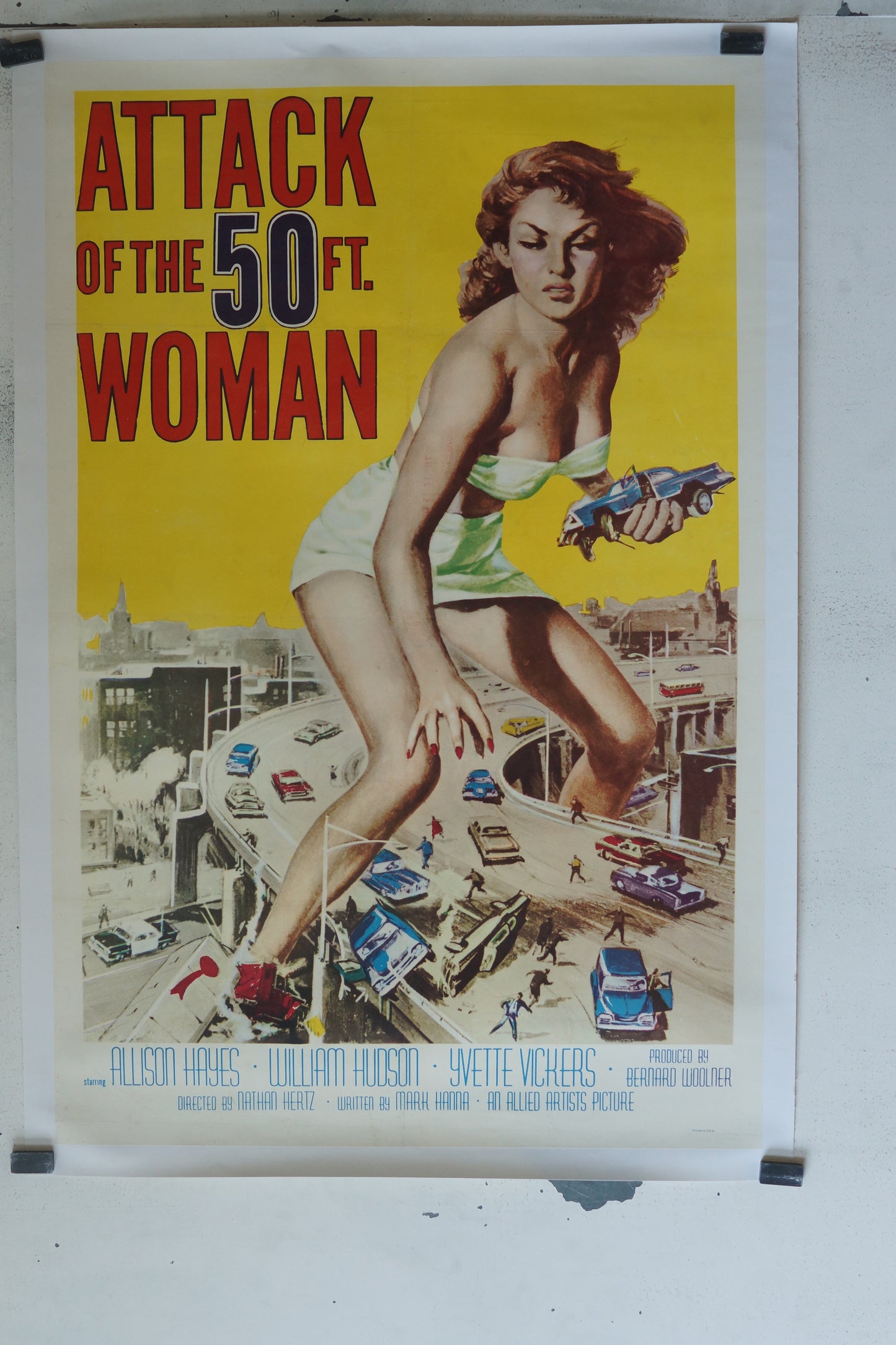 ATTACK OF THE 50FT WOMAN, ALLISON HAYES, 120X160, AFFICHE ENTOILÉE