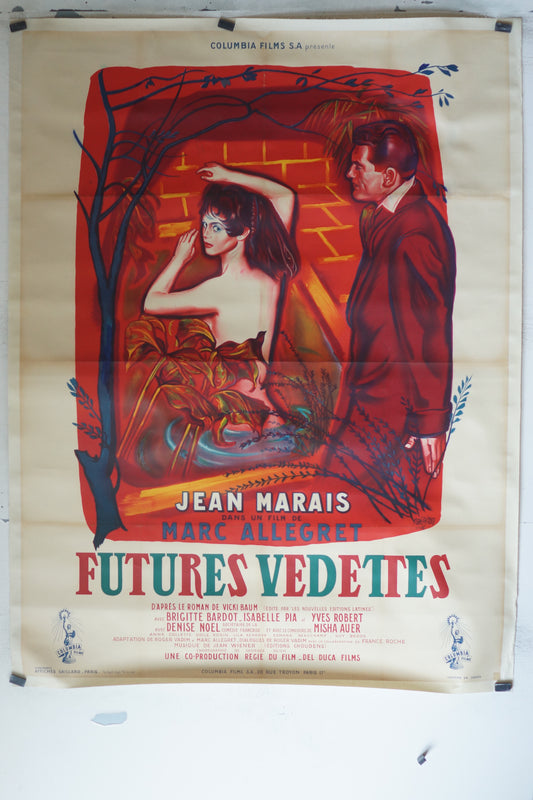 FUTURES VEDETTES, BRIGITTE BARDOT, 120X160 CM, AFFICHE ENTOILÉE. BRIGITTE BARDOT