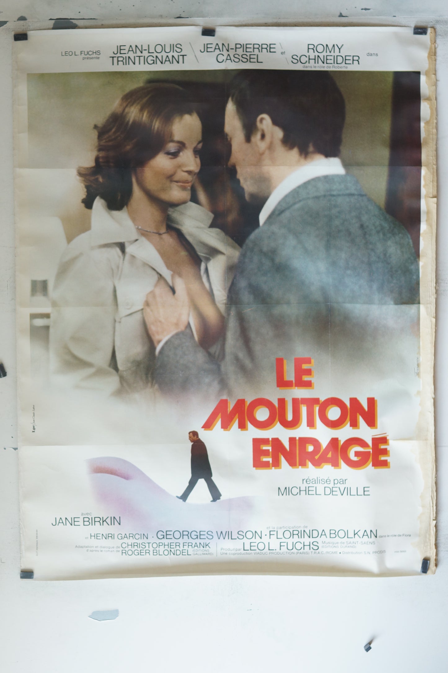 LE MOUTON ENRAGÉ, ROMY SCHNEIDER, 120X160 CM, AFFICHE ENTOILÉE. ROMY SCHNEIDER,