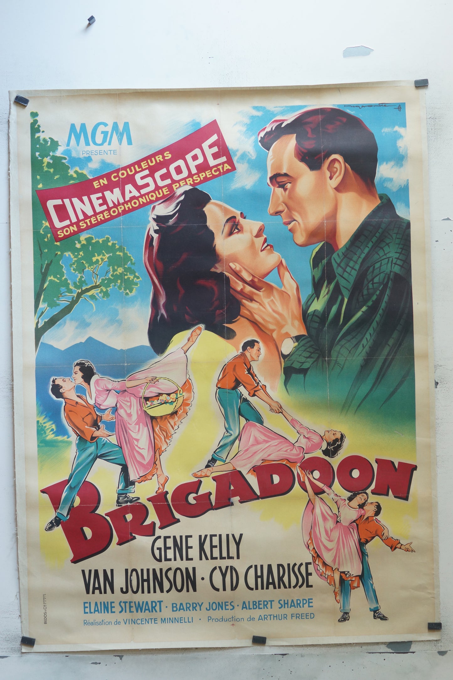 BRIGADOON, GENE KELLY, 120X160 CM, AFFICHE ENTOILÉE.