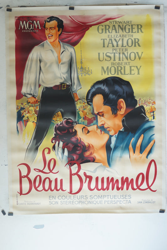 LE BEAU BRUMMEL, STEWART GRANGER, 120X160 CM, AFFICHE ENTOILÉE.