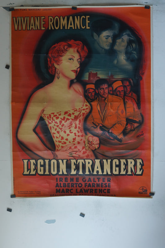 LÉGION ÉTRANGÈRE, VIVIANE ROMANCE, 120X160 CM, AFFICHE ENTOILÉE.