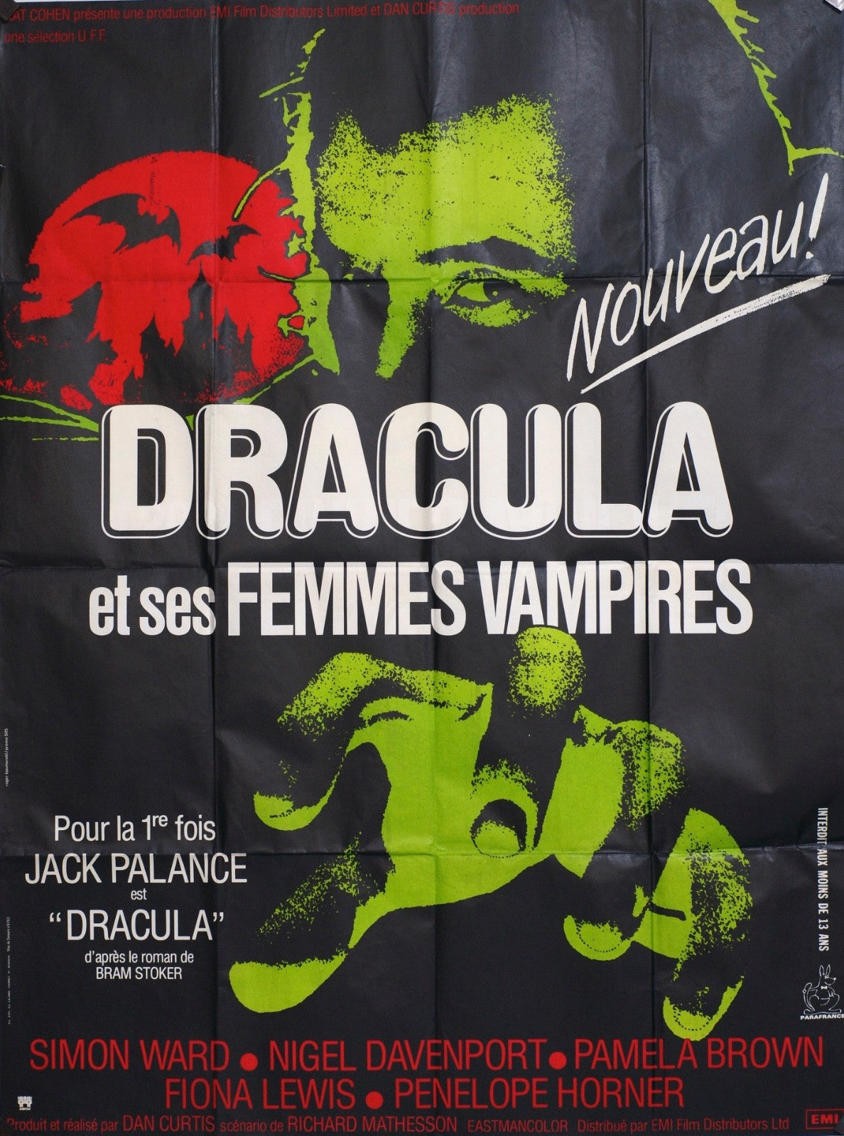 DRACULA ET SES FEMMES VAMPIRES JACK PALANCE MOVIE POSTER ORIGINAL 120x160
