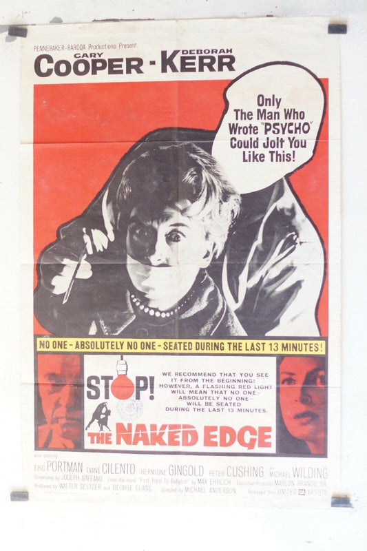 THE NAKED EDGE ORIGINAL POSTER 69x103, Michael Anderson Gary Cooper