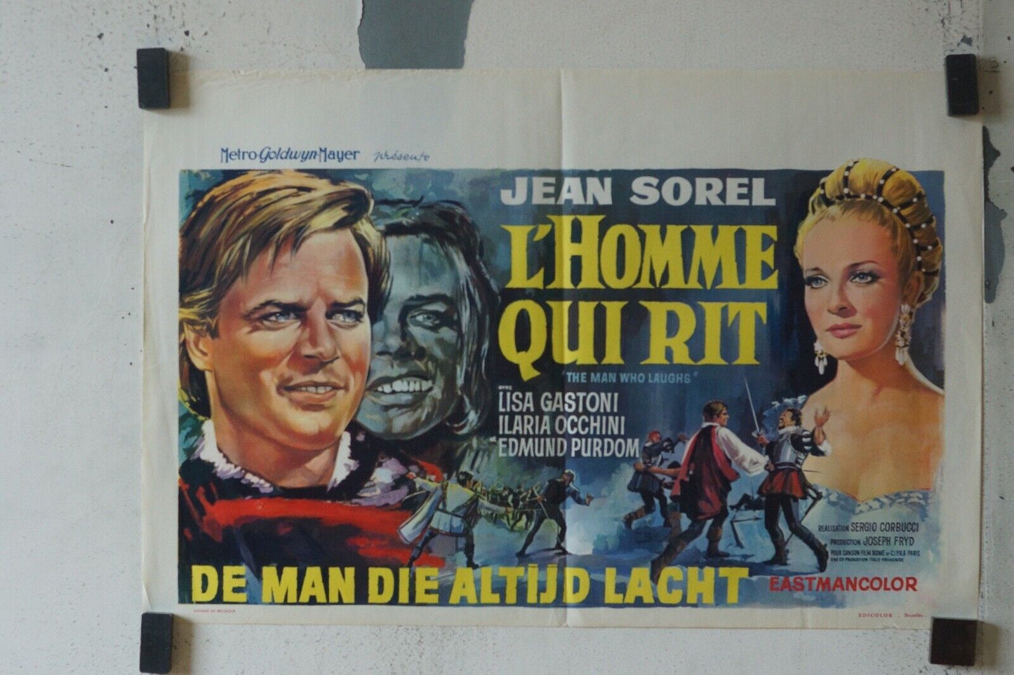 L’HOMME QUI RIT MOVIE POSTER ORIGINAL (55X37) JEAN SOREL