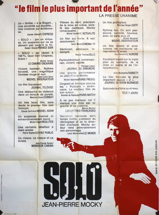 SOLO  JEAN-PIERRE MOCKY CHARLTON HESTON MOVIE POSTER ORIGINAL 120x160