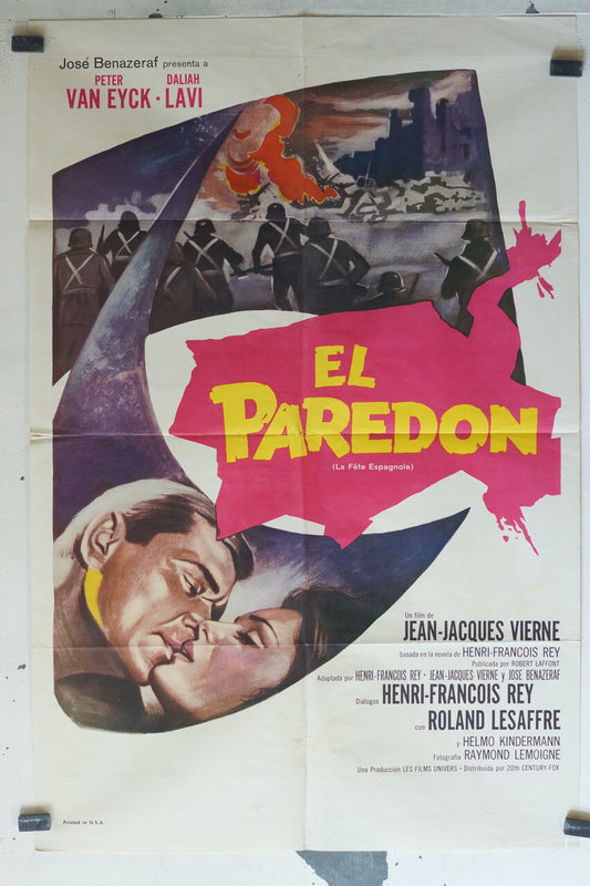  EL PAREDON ( LA FÊTE ESPAGNOLE) 1961, MOVIE POSTER ORIGINAL 1961Peter Van EYCK