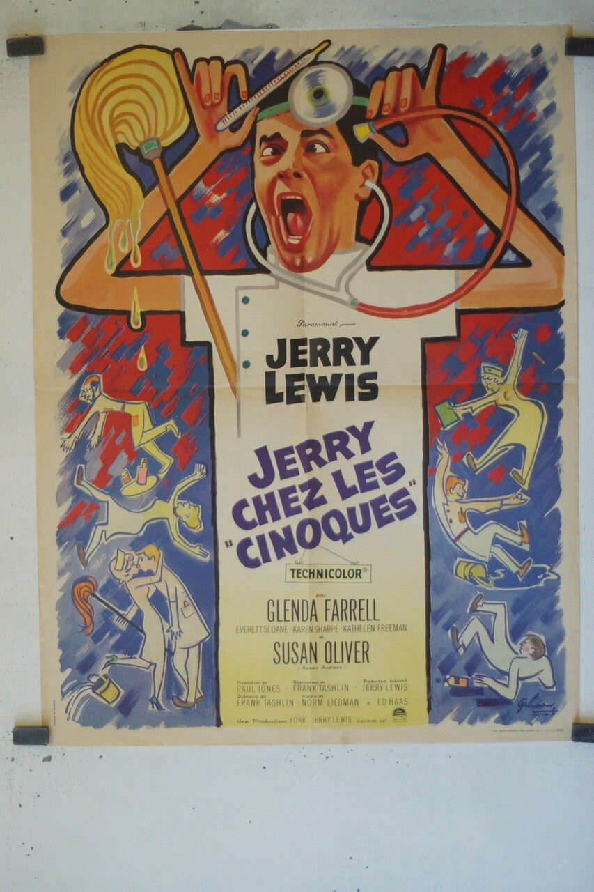 JERRY CHEZ LES CINOQUE MOVIE POSTER ORIGINAL (60X80) JERRY LEWIS, GLENDA FARRELL