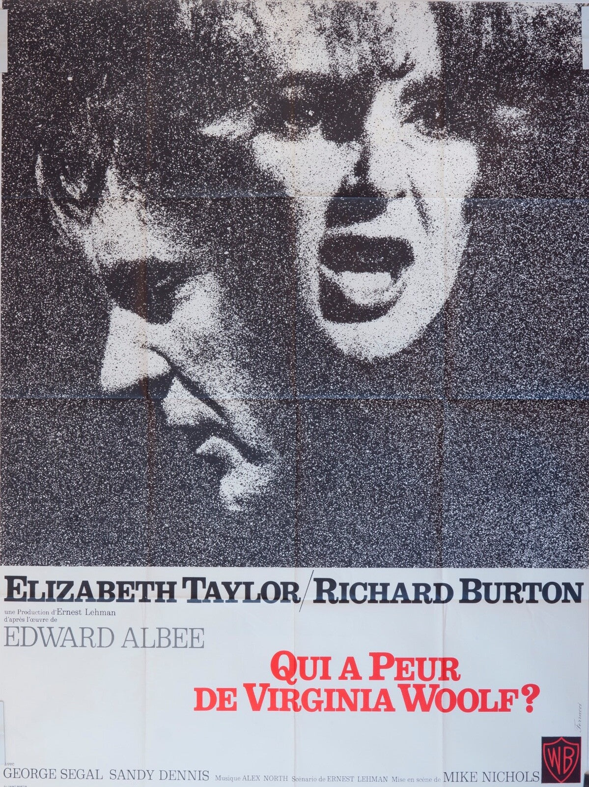 QUI A PEUR DE VIRGINIA WOOLF ? MOVIE POSTER ORIGINAL 120x160 ELIZABETH TAYLOR