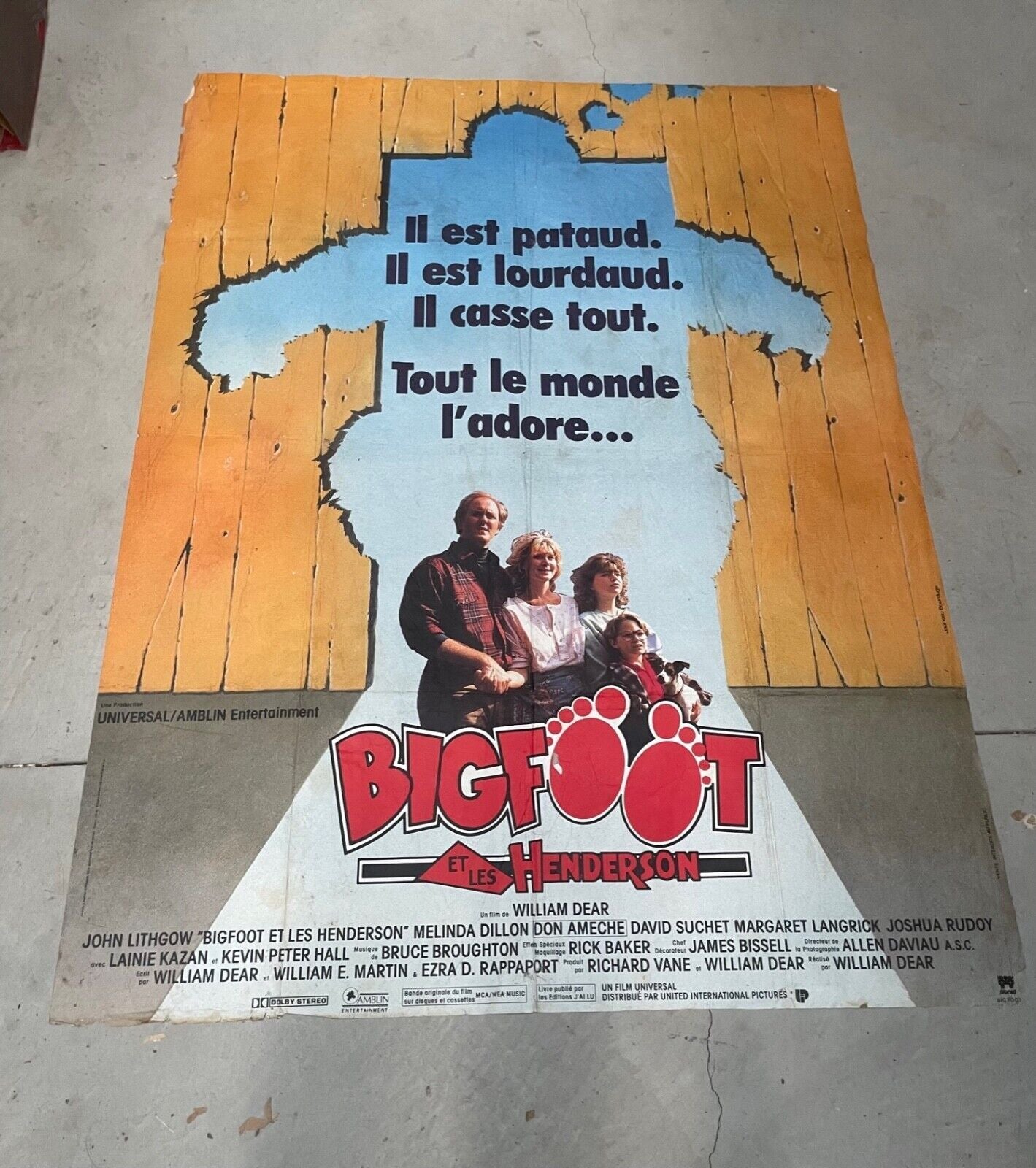 BIGFOOT ET LES HENDERSON MOVIE POSTER ORIGINAL 120x160 LAINIEKAZAN