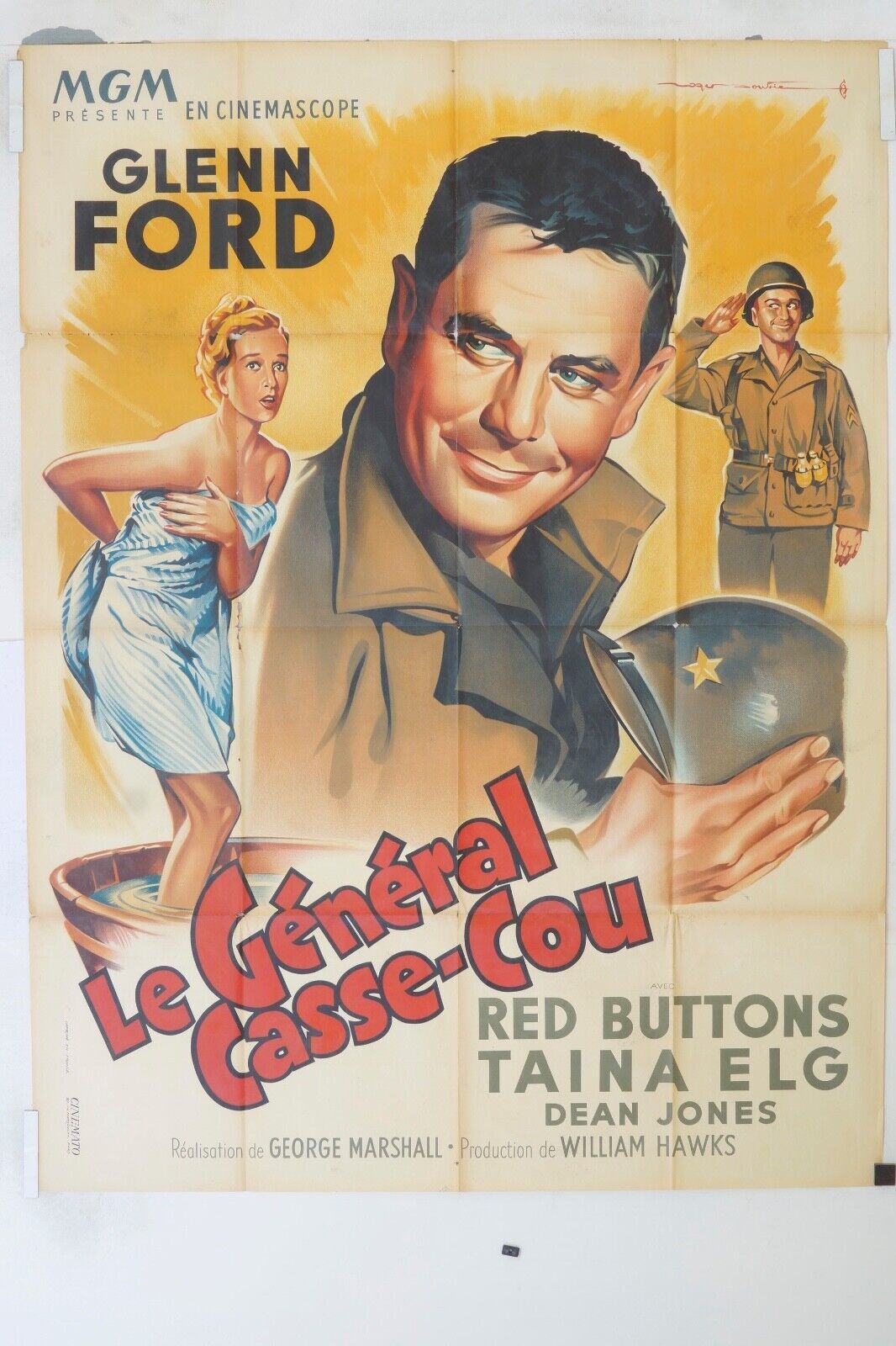 LE GÉNÉRAL CASSE-COU MOVIE POSTER ORIGINAL 120x160 GLENN FORD