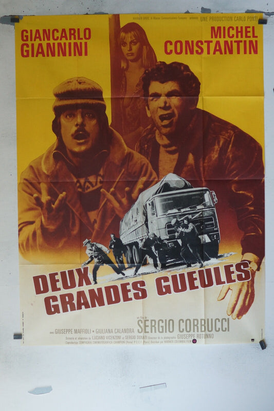 DEUX GRANDES GUEULES MOVIE POSTER ORIGINAL 120x160 MICHEL CONSTANTIN