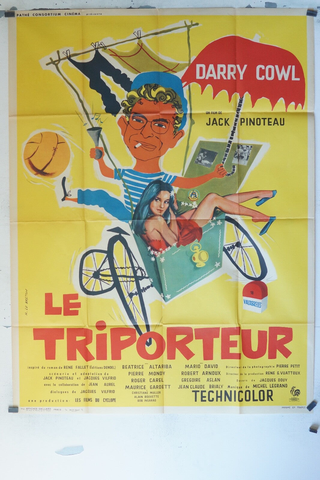 LE TRIPORTEUR POSTER ORIGINAL 120x160 DARRY COWL
