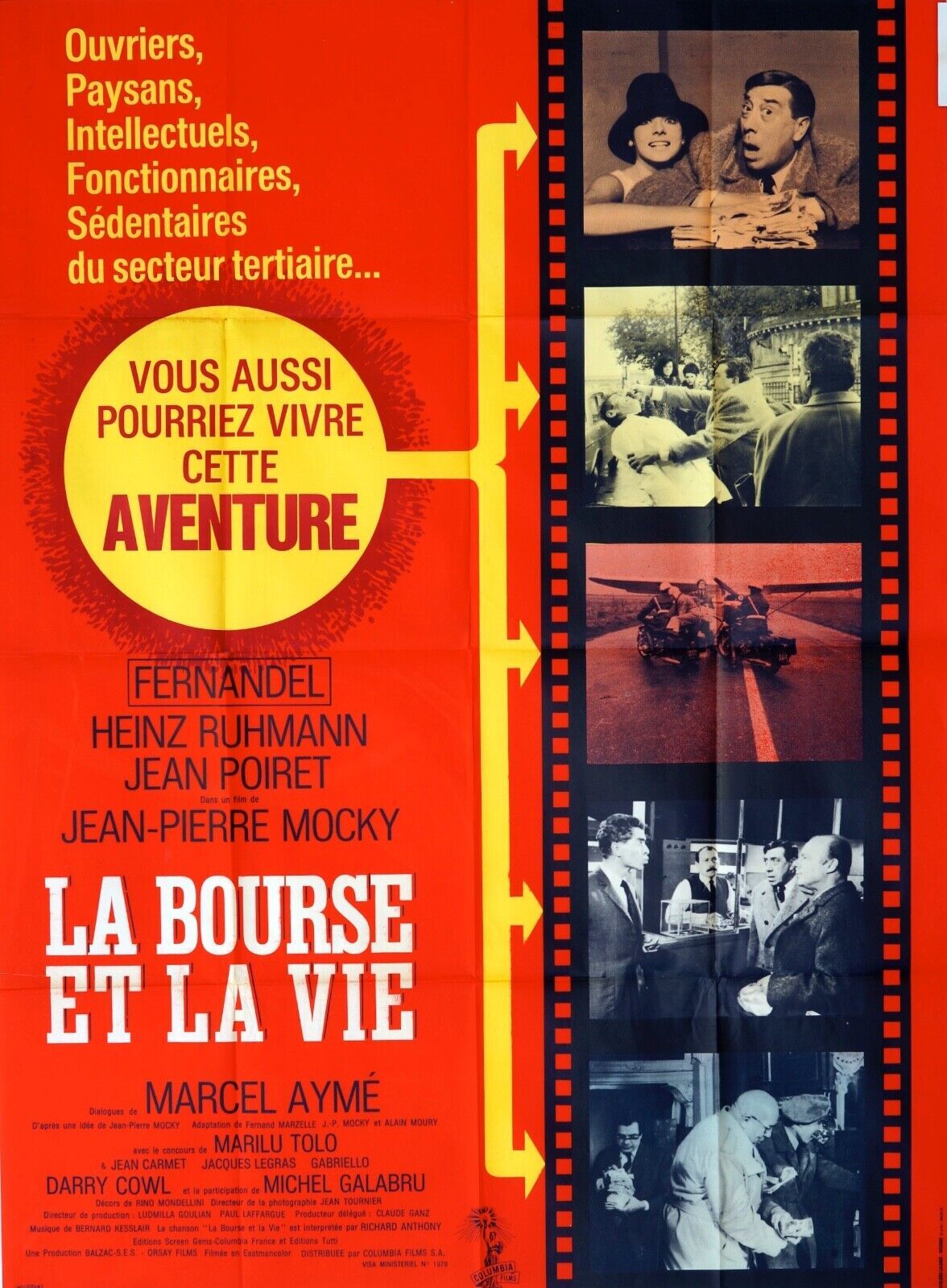 LA BOURSE ET LA VIE MOVIE POSTER ORIGINAL 120x160 FERNANDEL