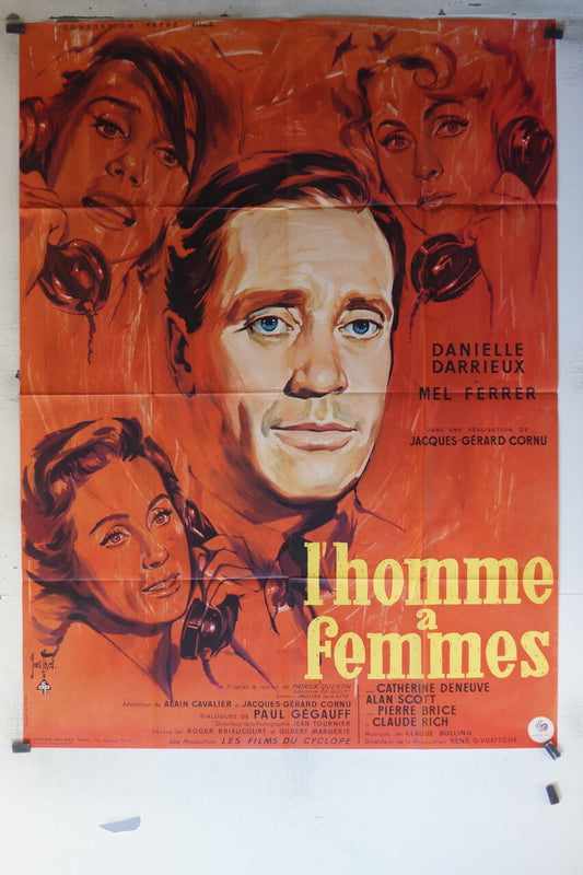 HOMME A FEMMES (L’) ORIGINAL MOVIE POSTER 120x160 Danielle Darrieux 