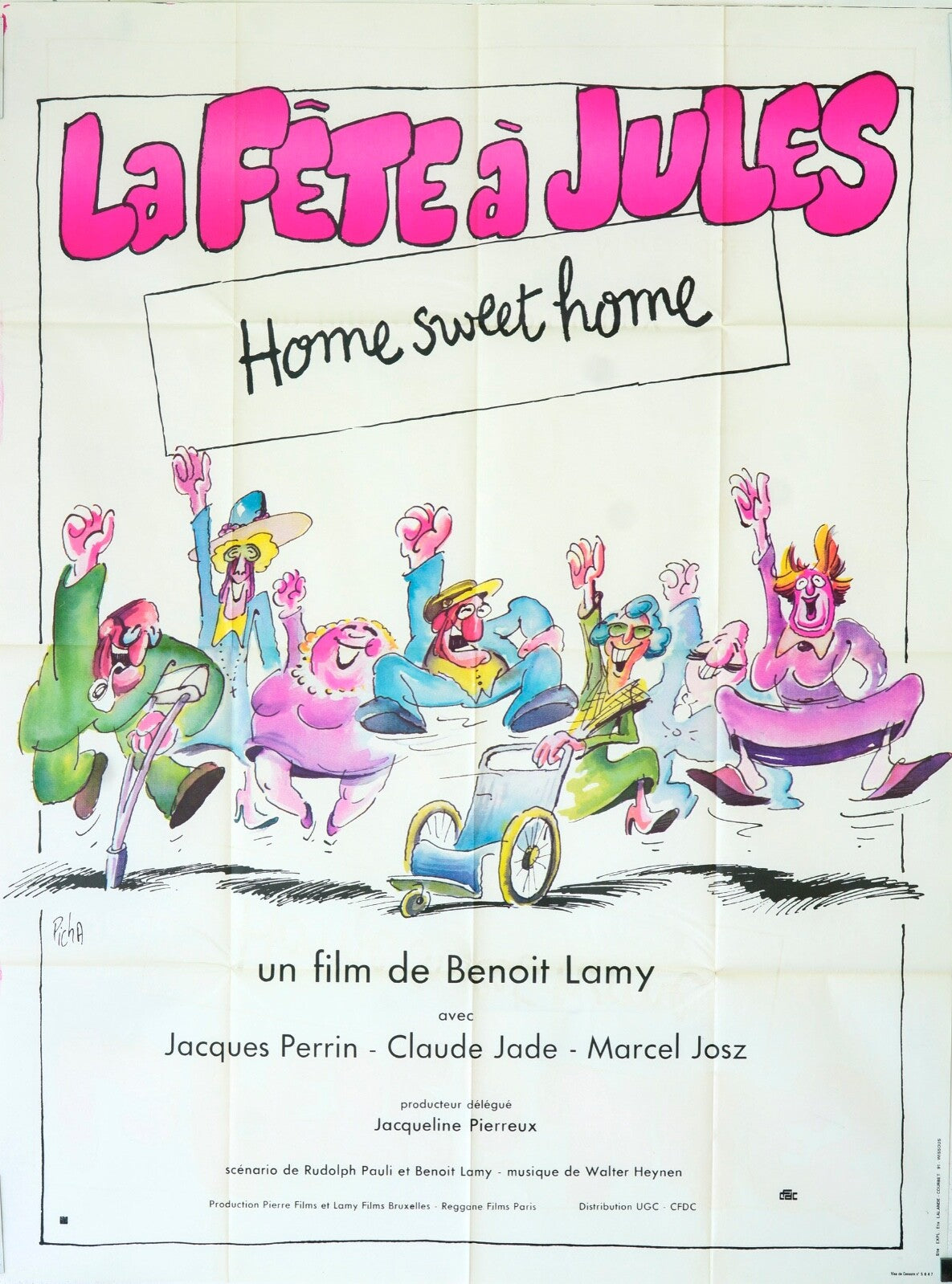 LA FÊTE À JULES MOVIE POSTER ORIGINAL 120x160 JACQUES PERRIN