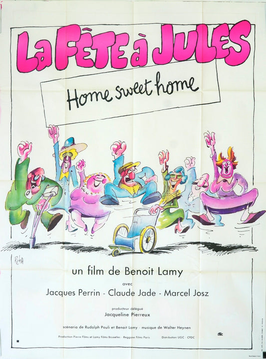 LA FÊTE À JULES MOVIE POSTER ORIGINAL 120x160 JACQUES PERRIN