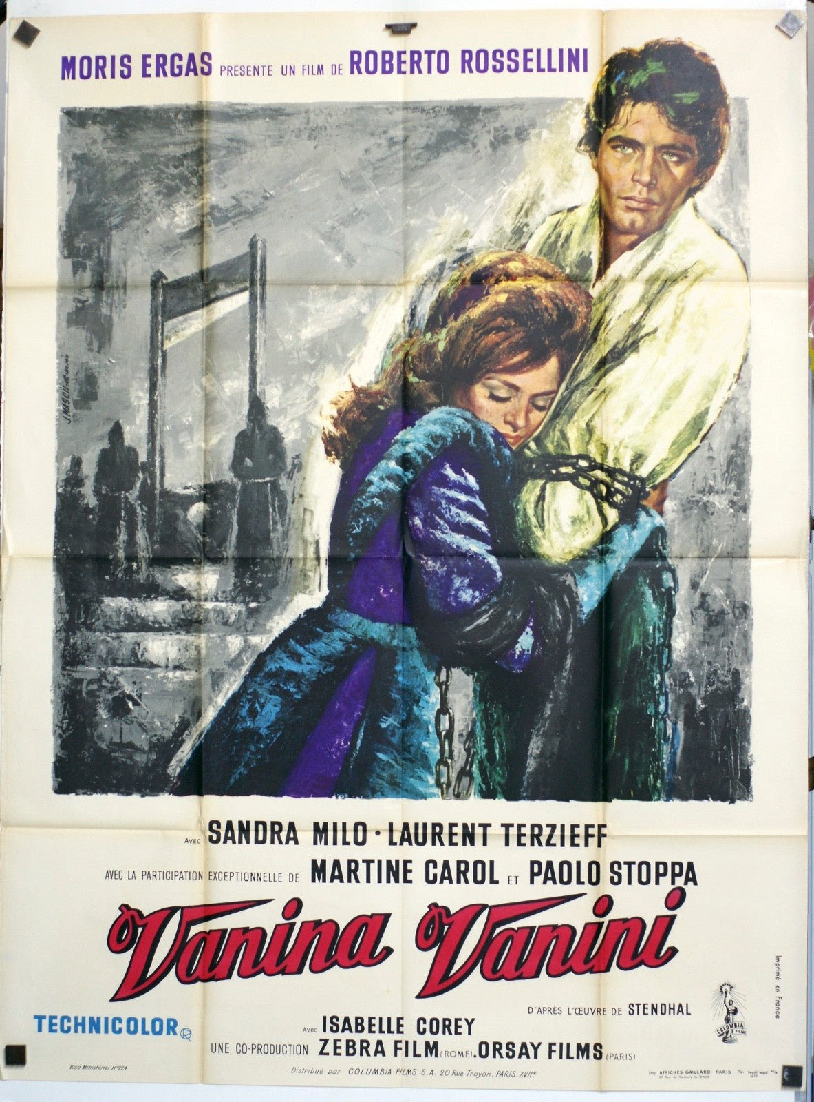 VANINA VANINA SANDRA MILO MONTANT 120x160 MOVIE POSTER ORIGINAL