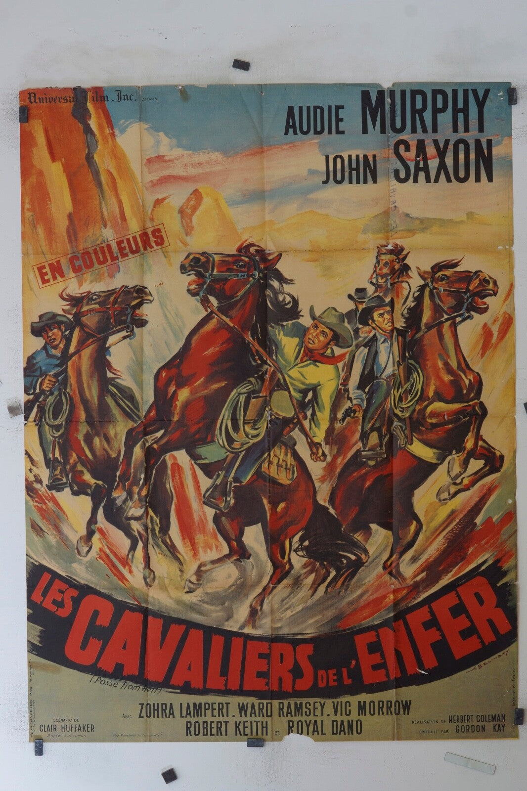 LES CAVALIERS DE L’ENFER AUDIE MURPHY MOVIE POSTER ORIGINAL 120x160