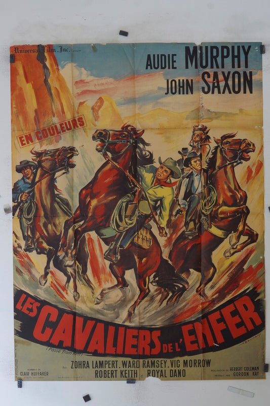 LES CAVALIERS DE L’ENFER AUDIE MURPHY MOVIE POSTER ORIGINAL 120x160