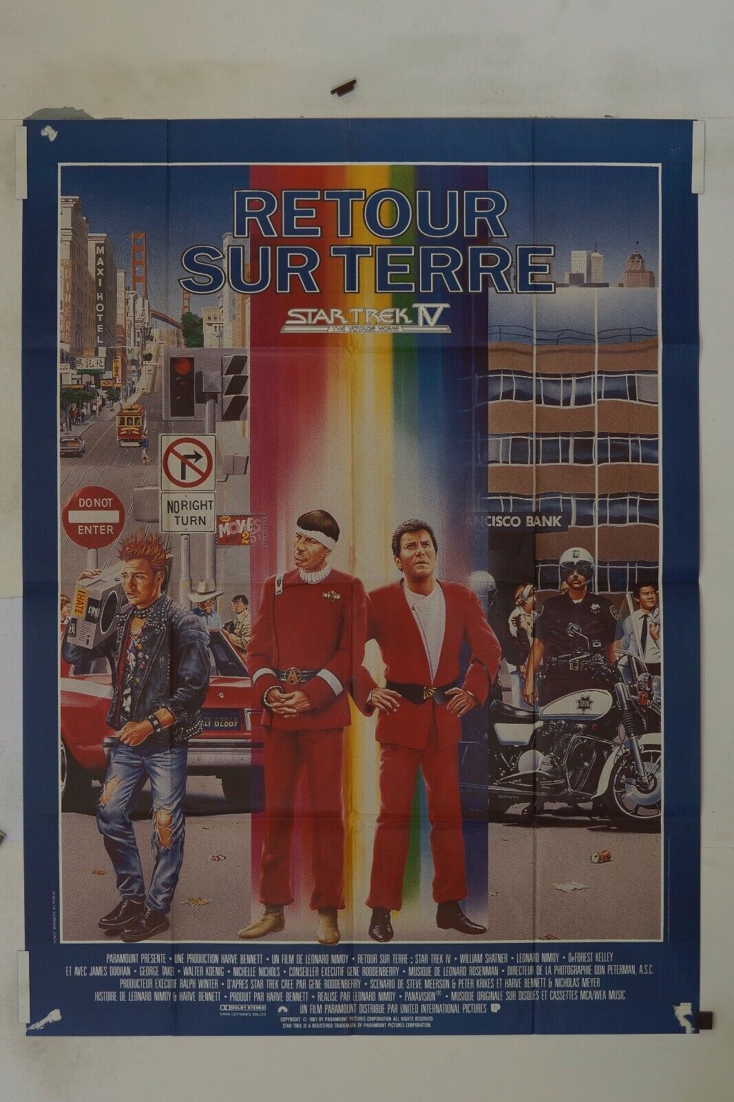 RETOUR SUR TERRE – STAR TREK IV MOVIE POSTER ORIGINAL 120x160 WILLIAM SHATNER