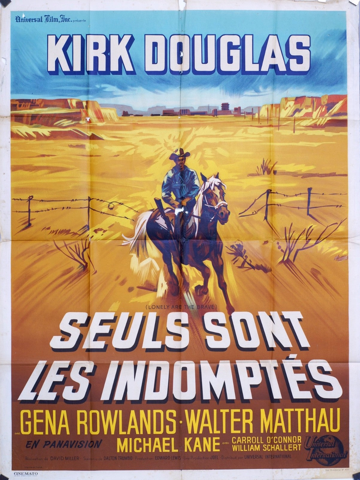 SEULS SONT LES INDOMPTÉS KIRK DOUGLAS movie poster ORIGINAL 120x160