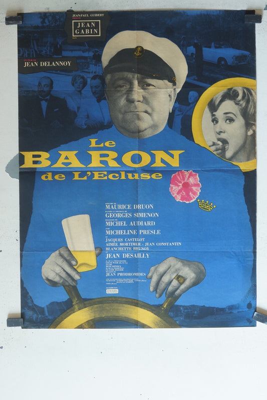BARON DE L’ECLUSE (LE) MOVIE POSTER ORIGINAL 47x75 Jean gabin , Micheline Presle