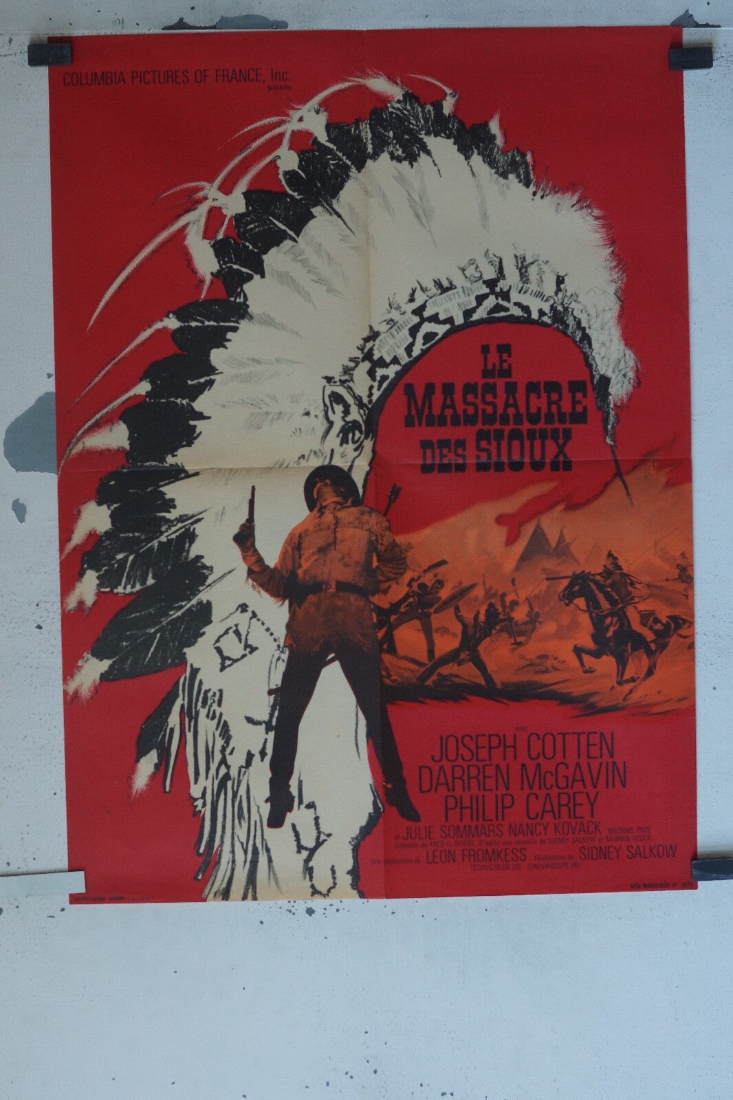 LE MASSACRE DES SIOUX MOVIE POSTER ORIGINAL (60X80) JOSEPH COTTEN
