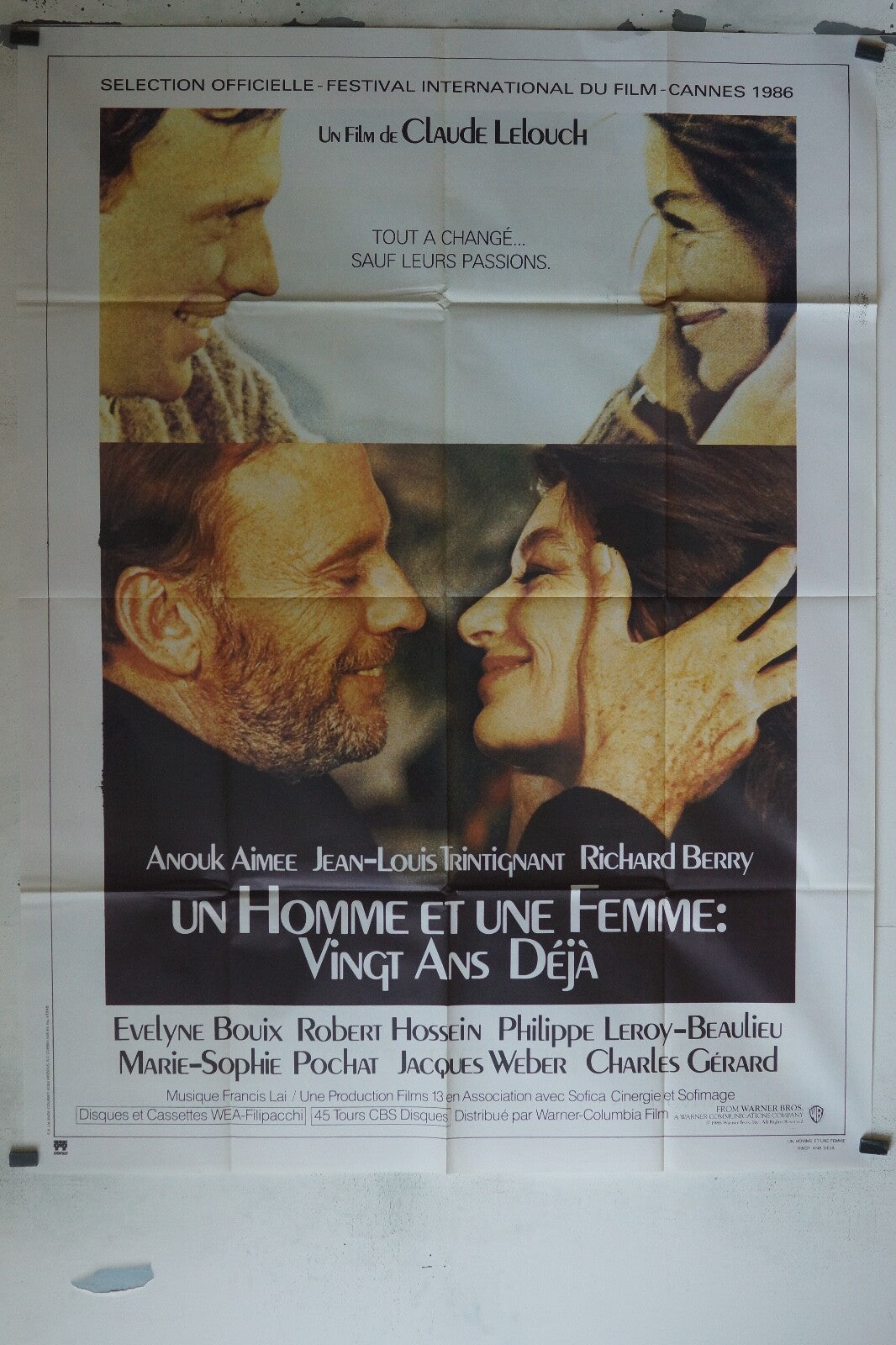 UN HOMME ET UNE FEMME MOVIE POSTER ORIGINAL 120x160 EVELYNE BOUIX