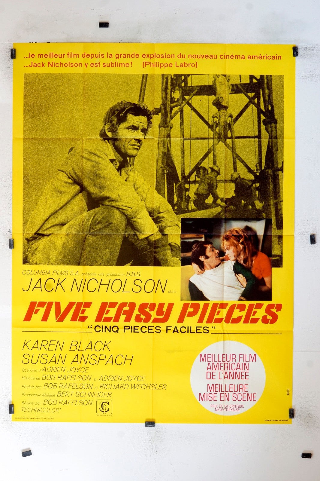 FIVE EASY PIECES JACK NICHOLSON ORIGINAL MOVIE POSTER 120x160